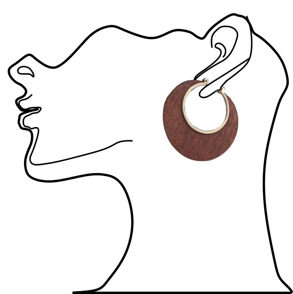 Natural Wood Hoop Earrings