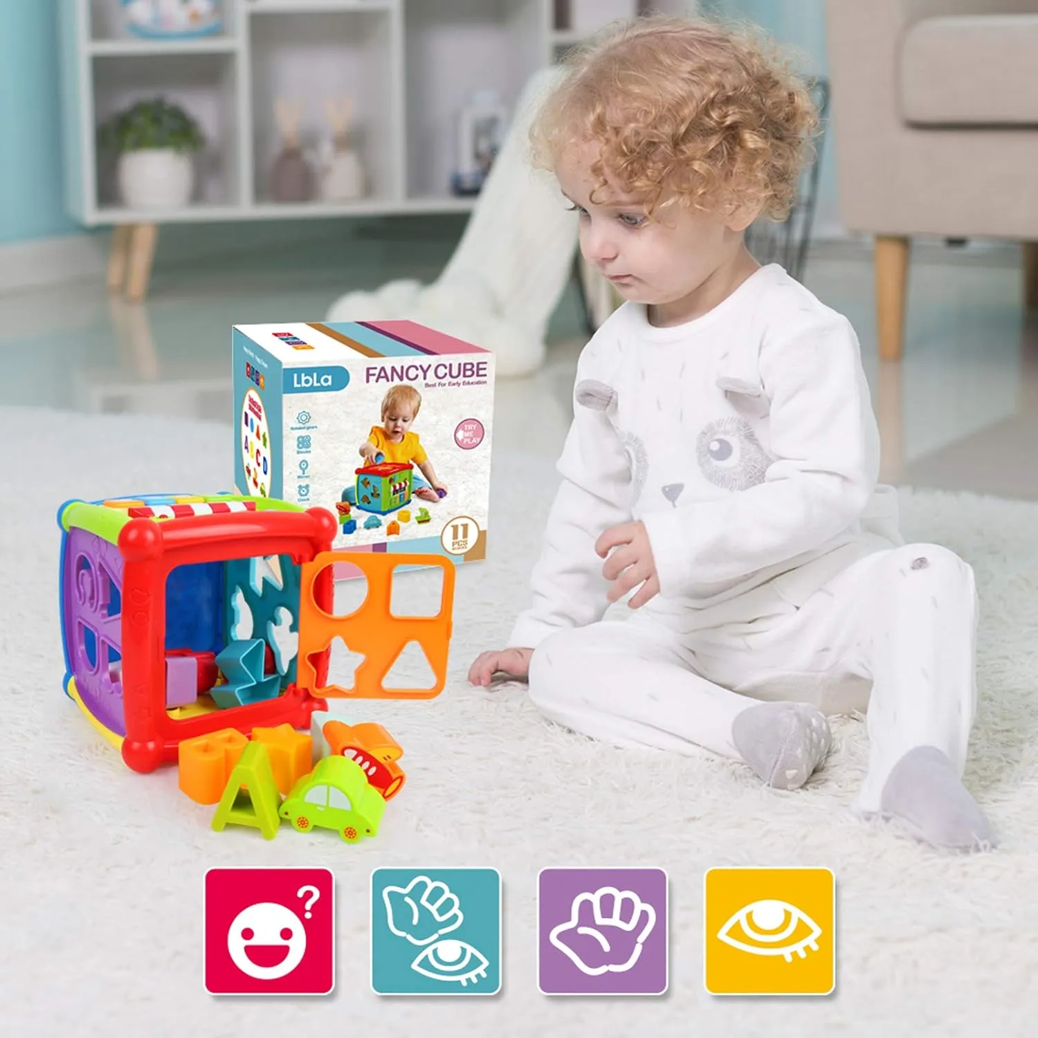 NEW Aomola Baby Activity Cube Center Early Learning Educational Music Toys for Toddlers Flashing Shape Sorter for Babies Kids