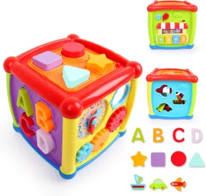 NEW Aomola Baby Activity Cube Center Early Learning Educational Music Toys for Toddlers Flashing Shape Sorter for Babies Kids