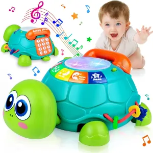 NEW Musical Turtle Baby Toys 6 to12 Months, Tummy Time Toddler Crawling Toys with Light & Music, Early Learning Educational Toys for 1-2 Year Old Boy Girl