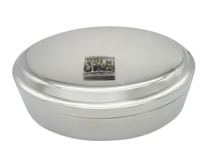 New York City Skyline Pendant Oval Trinket Jewelry Box