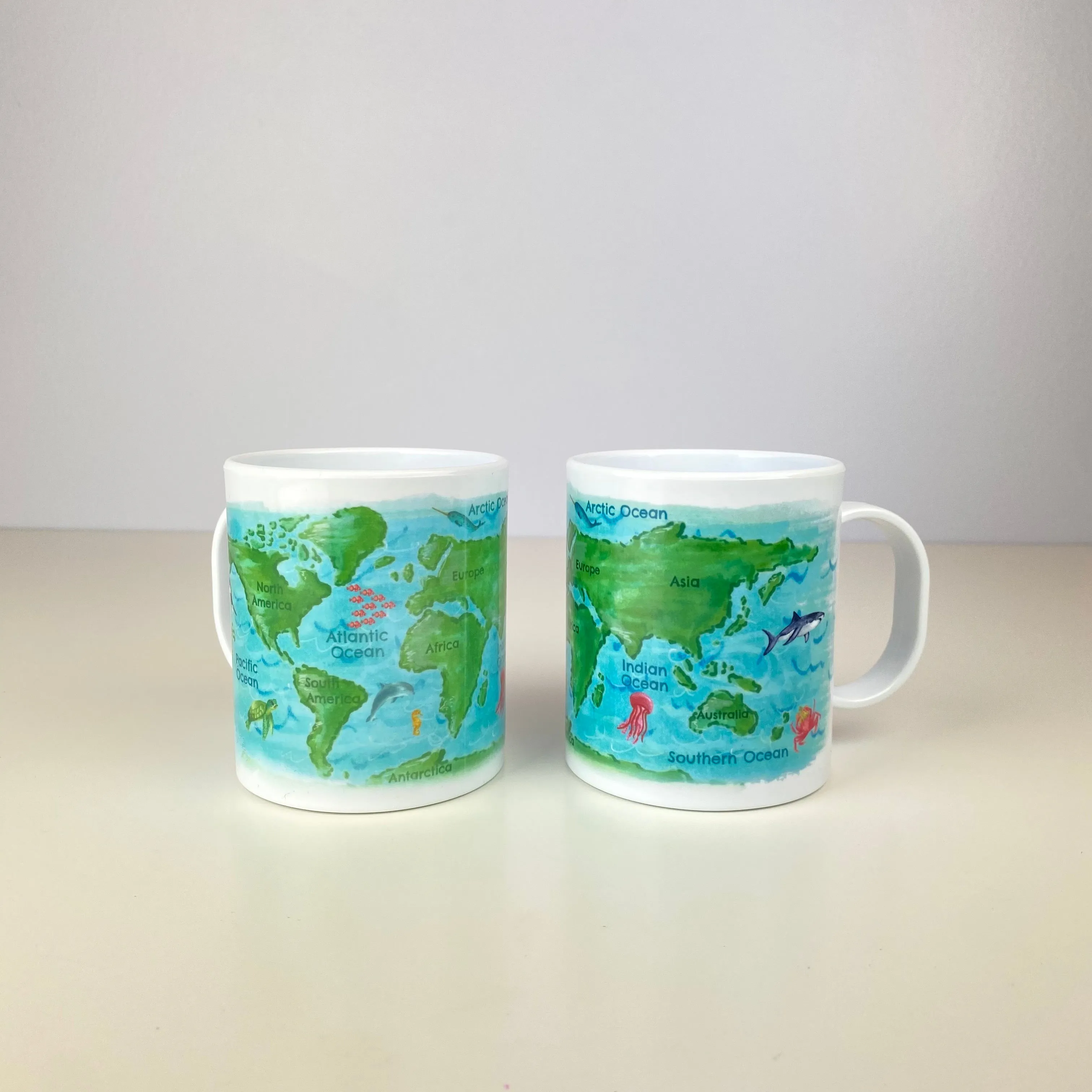 Oceans Map 11 oz. Plastic Mug