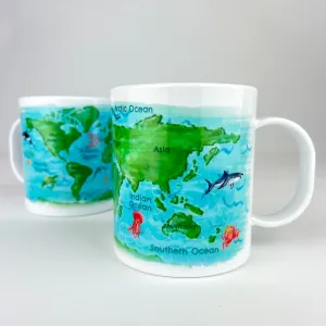 Oceans Map 11 oz. Plastic Mug