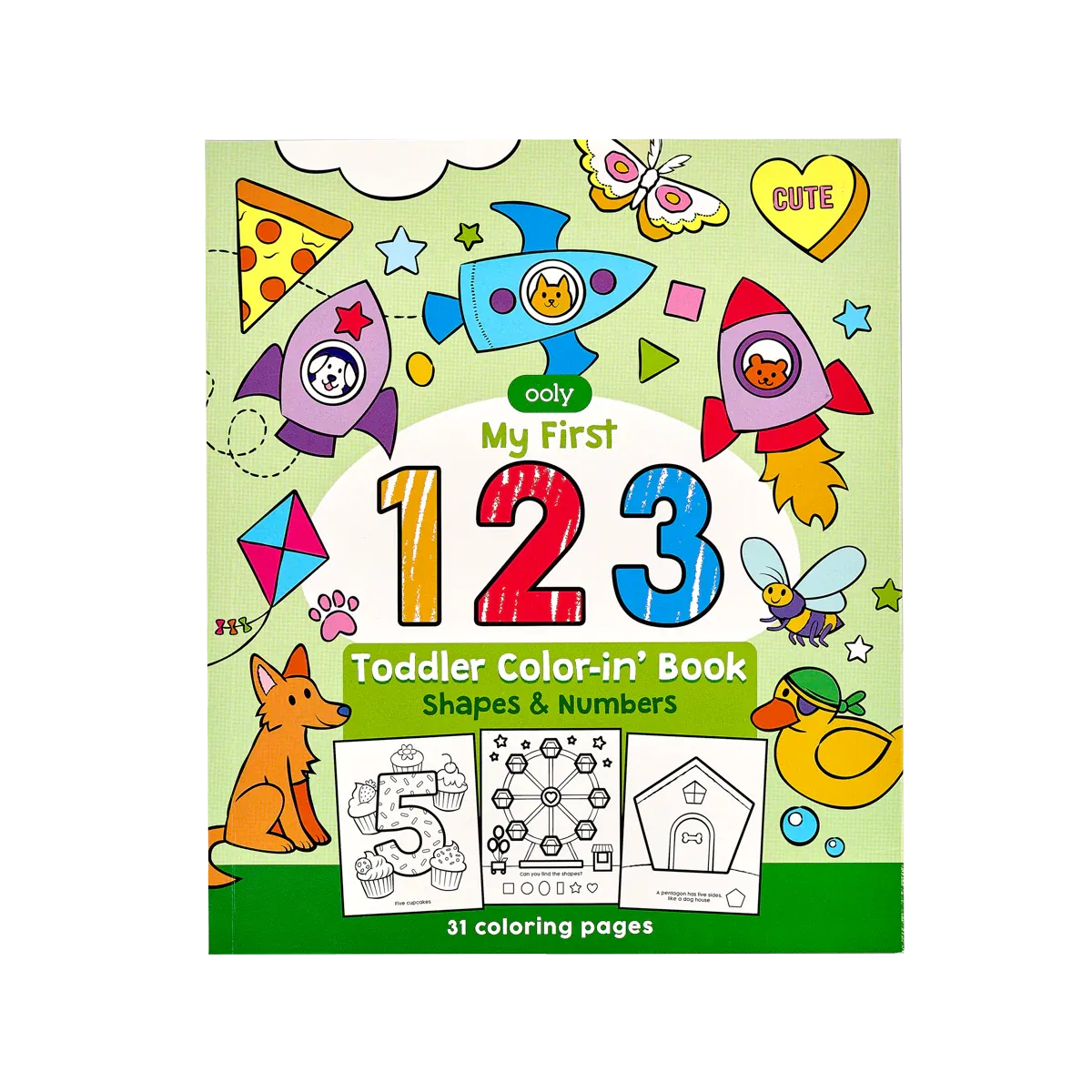 Ooly 123: Shapes   Numbers Toddler Coloring Book