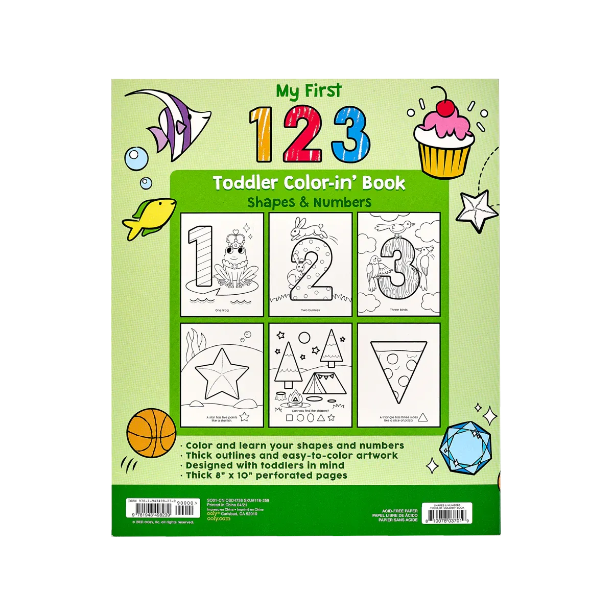 Ooly 123: Shapes   Numbers Toddler Coloring Book