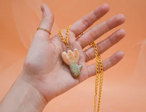 Orange Tulip Necklace