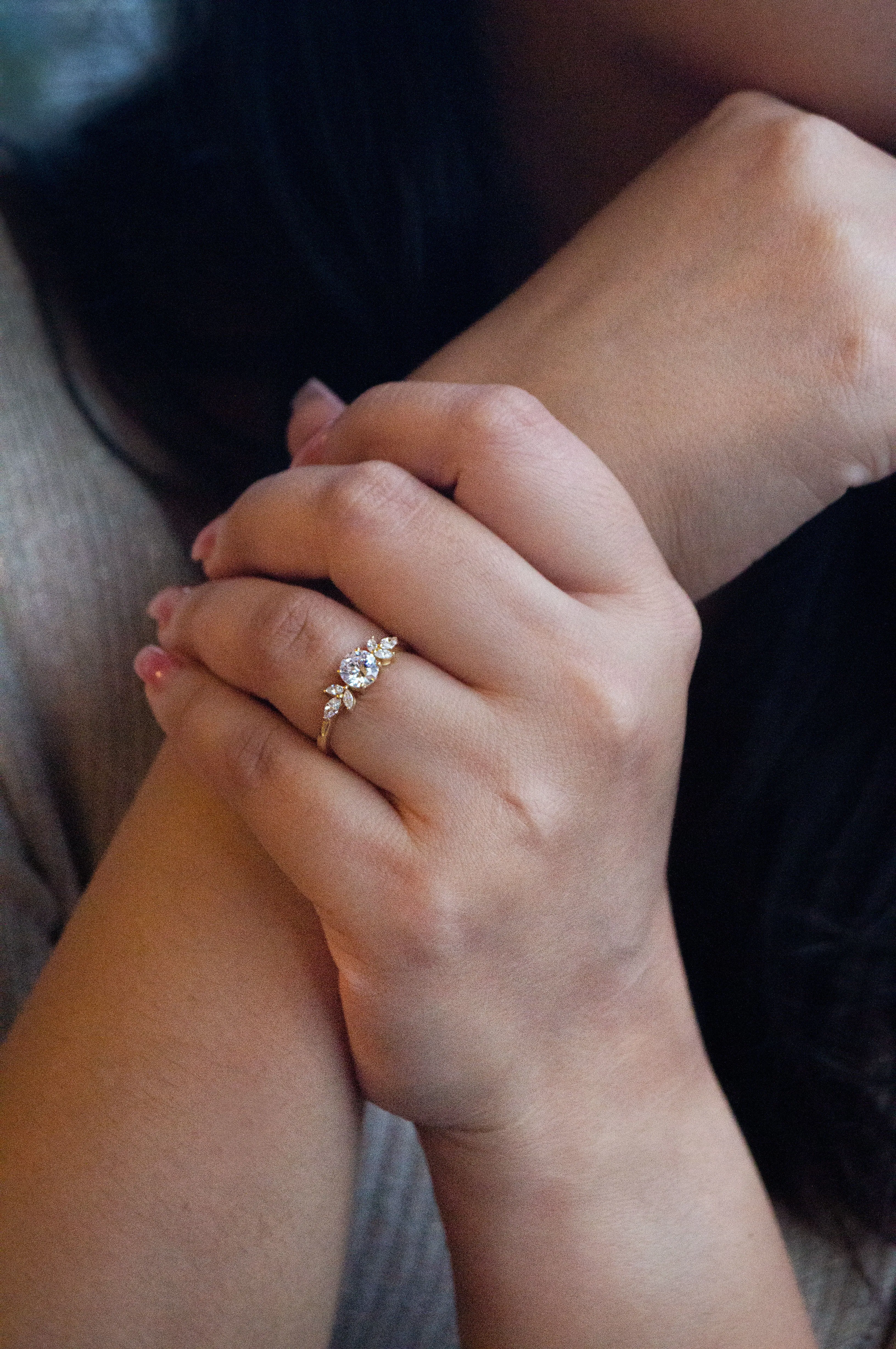 Ornate Solitaire Gold Plated Sterling Silver Adjustable Ring Love Hamper ❤️