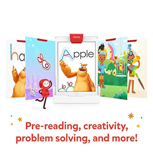 Osmo - Little Genius Starter Kit for iPad - 4 Educational Learning Games - Ages 3-5 - Phonics & Creativity - STEM Toy (Osmo iPad Base Included)