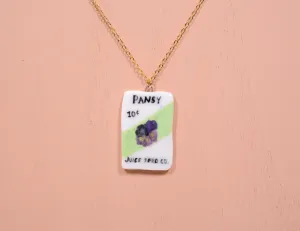 Pansy Seed Packet Necklace