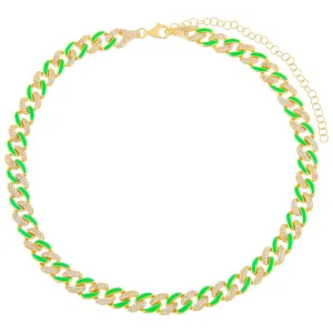 Pavé Neon Enamel Chain Link Anklet