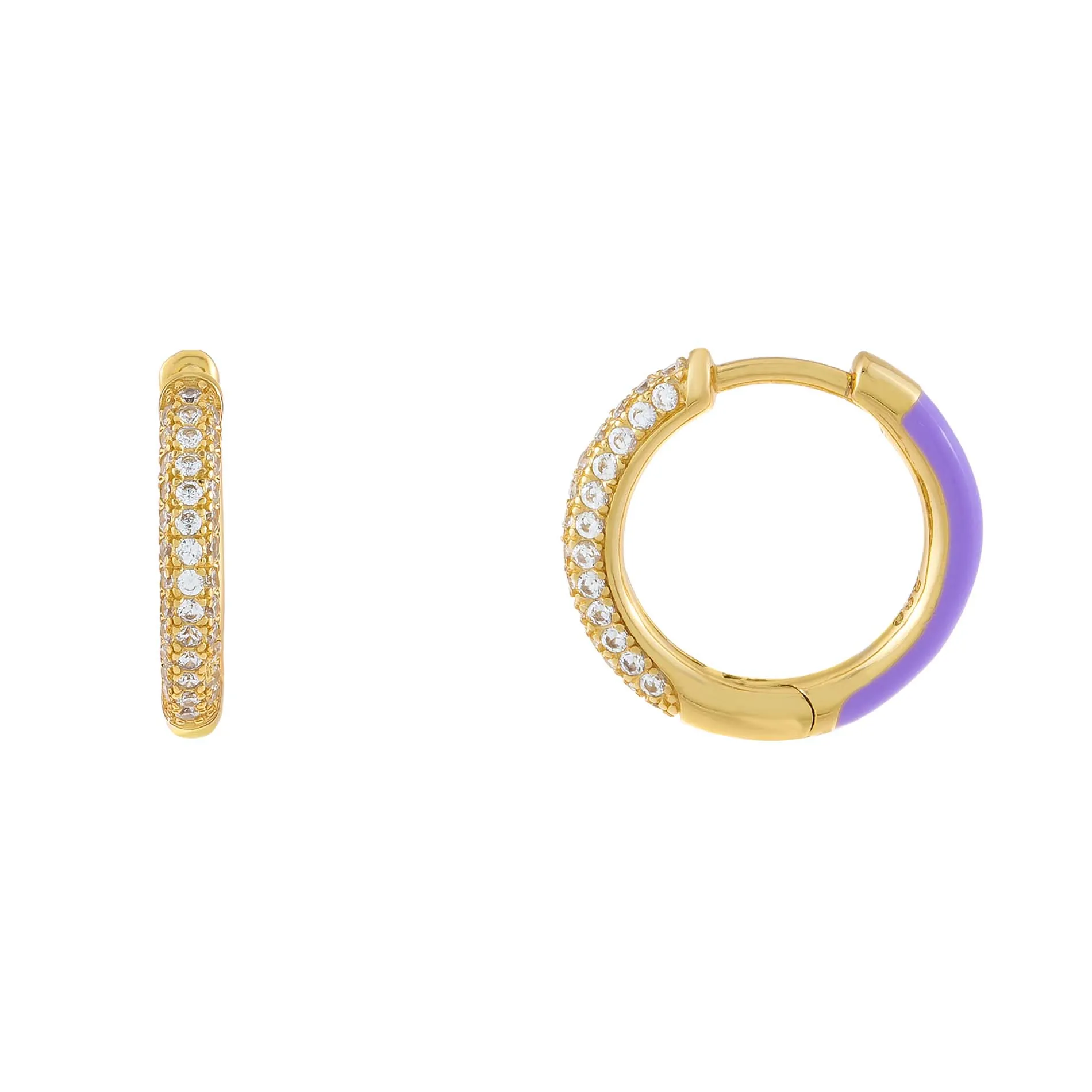 Pavé x Enamel Huggie Earring