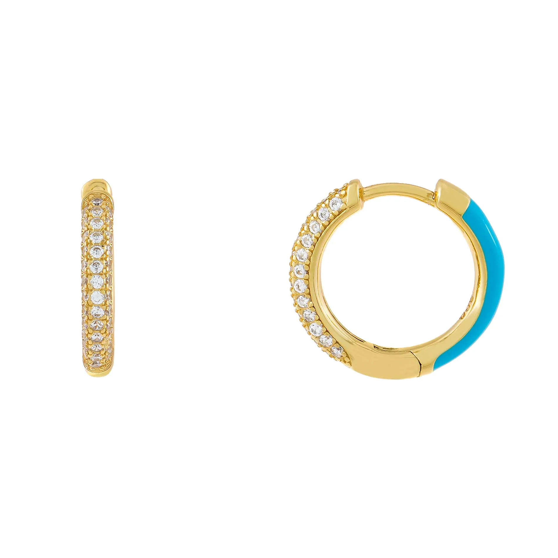 Pavé x Enamel Huggie Earring