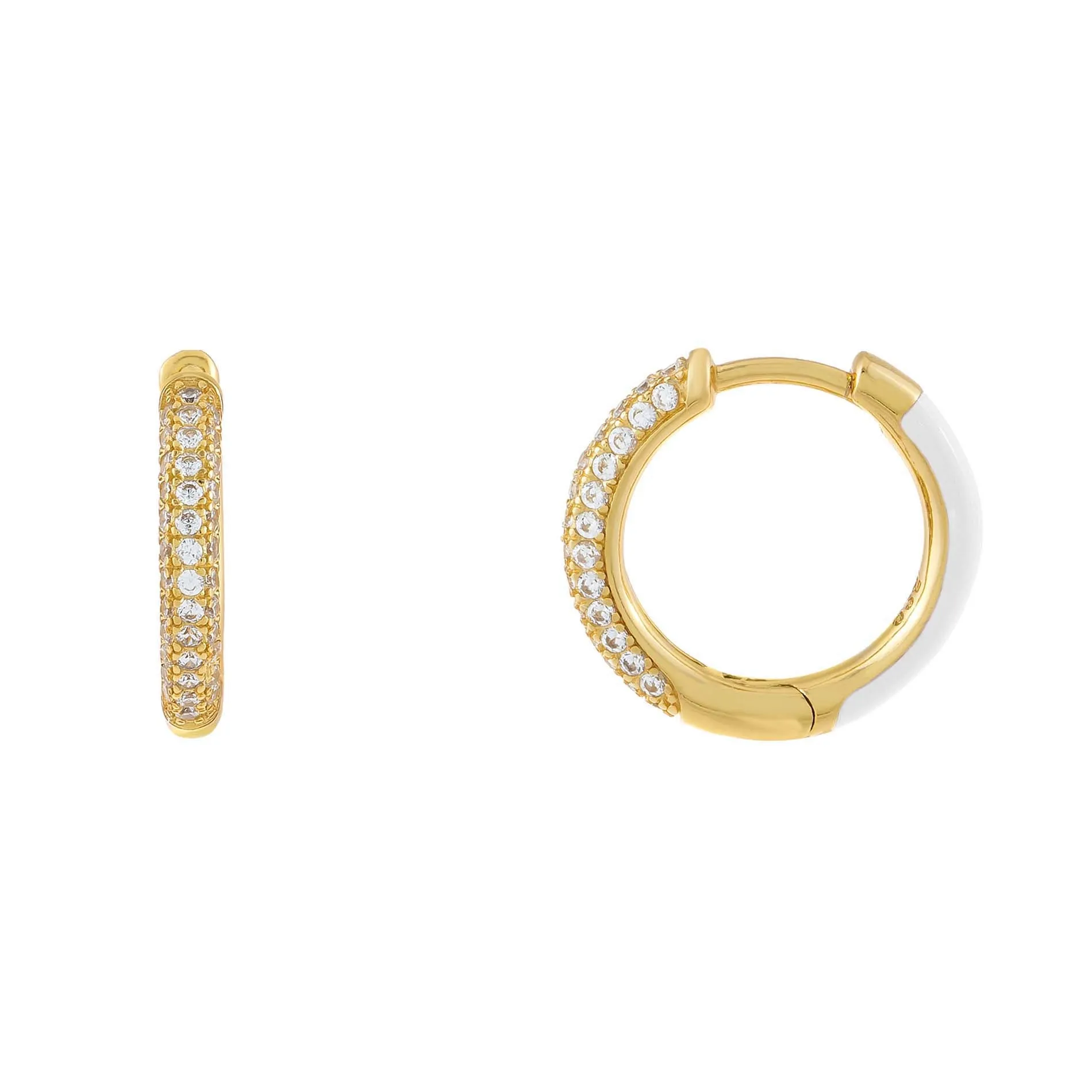 Pavé x Enamel Huggie Earring