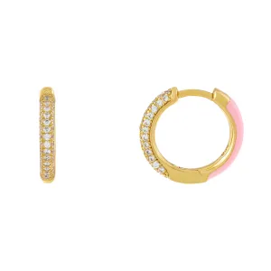 Pavé x Enamel Huggie Earring