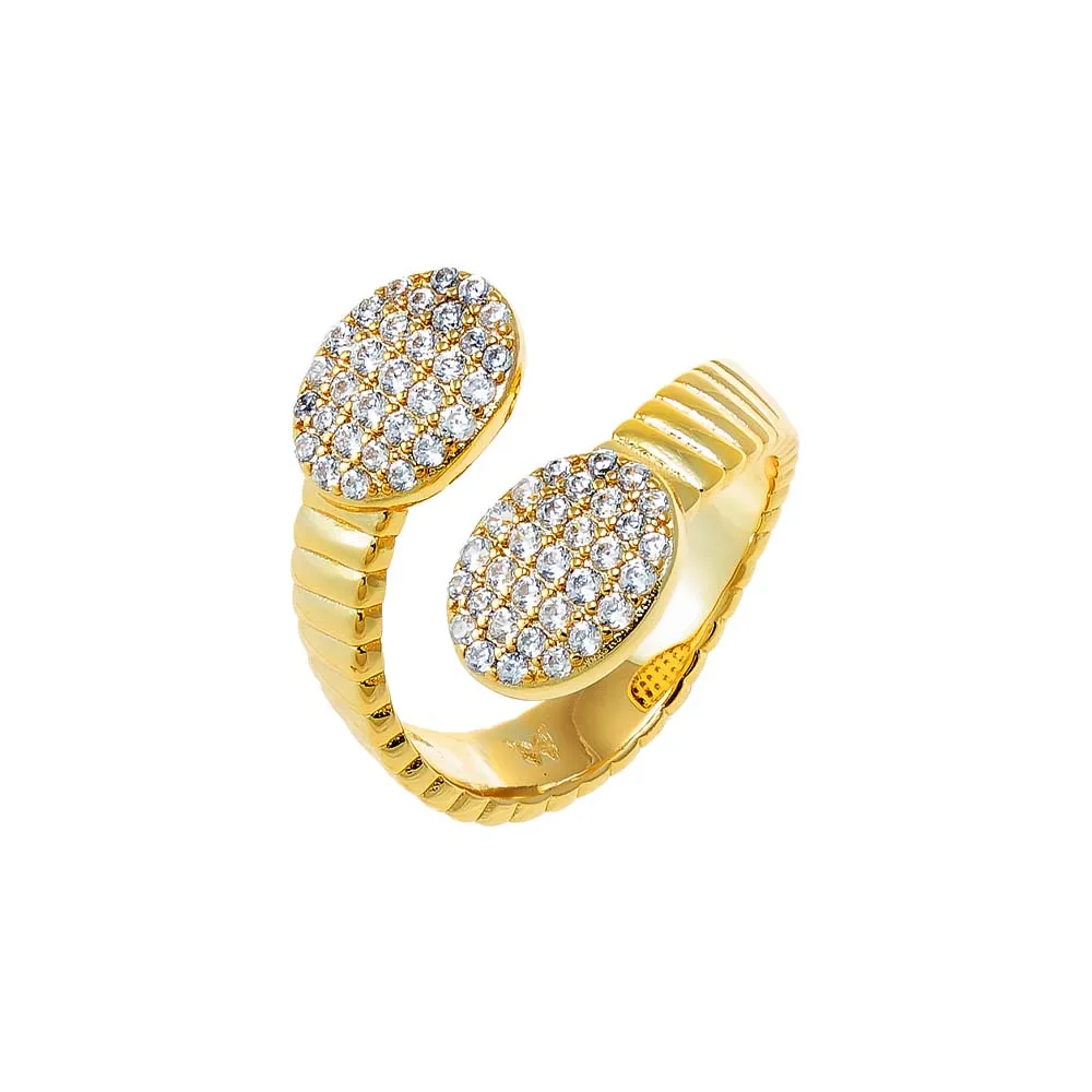 Pave Oval Wrap Snake Band Ring