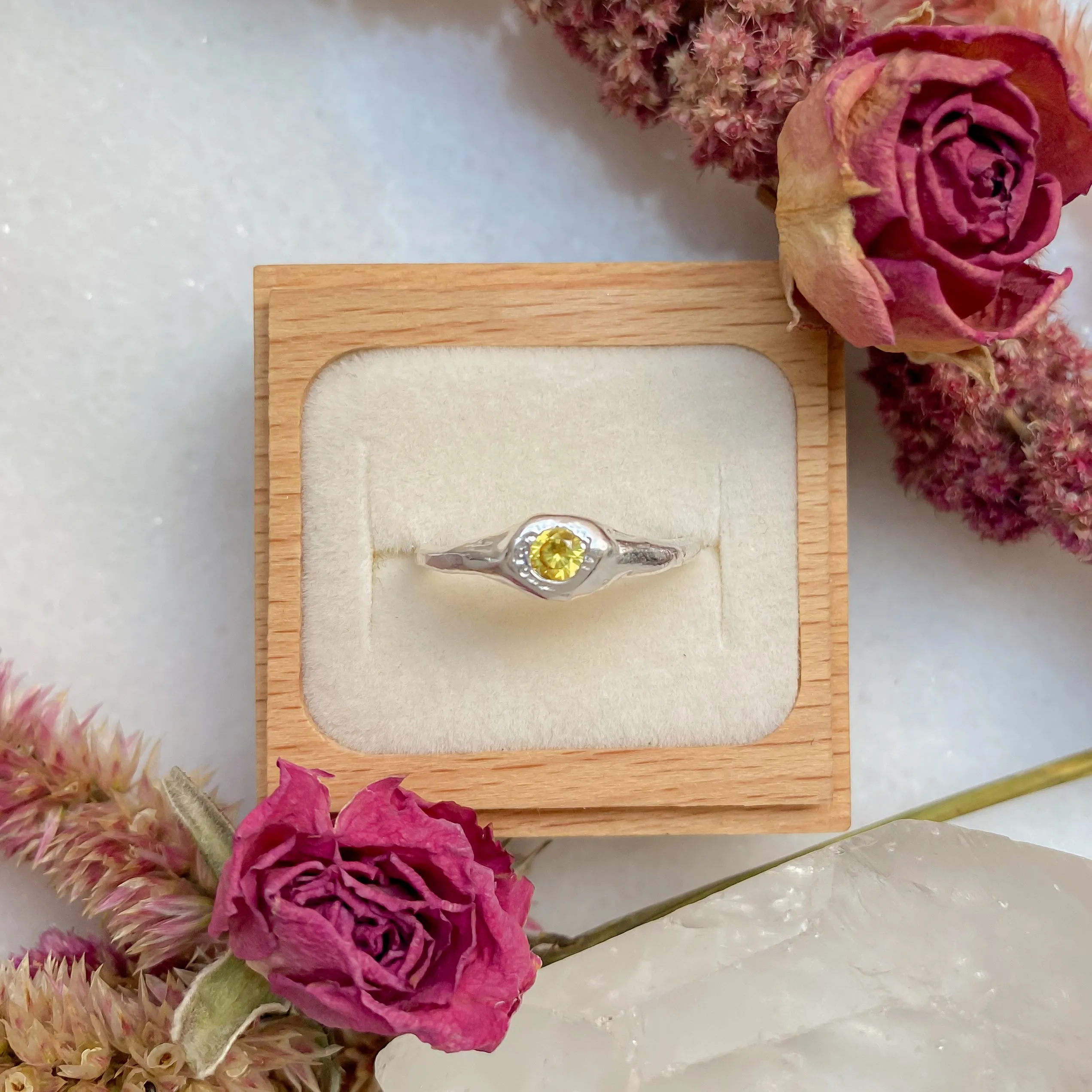 Pebbling Gemstone Rings | Recycled Sterling Silver