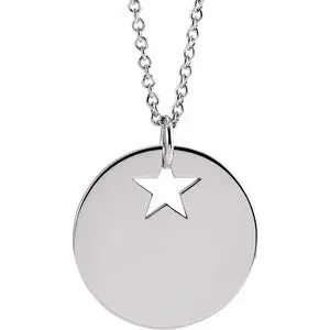 Pierced 15 mm Disc 16-18" Necklace or Pendant 87235