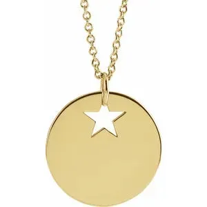 Pierced 15 mm Disc 16-18" Necklace or Pendant 87235