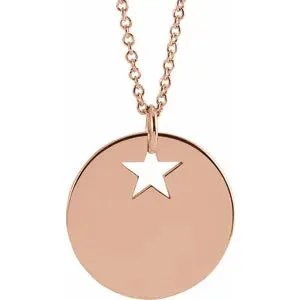 Pierced 15 mm Disc 16-18" Necklace or Pendant 87235