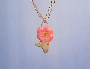 Pink Daisy Necklace