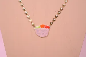 Pink Fruit Bowl Necklace