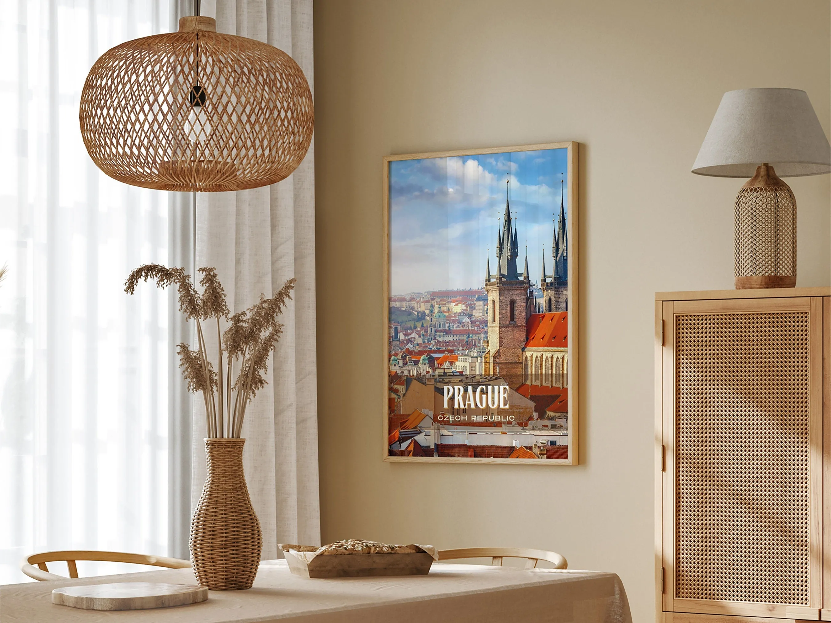 Prague Retro Wall Art, Czech Republic