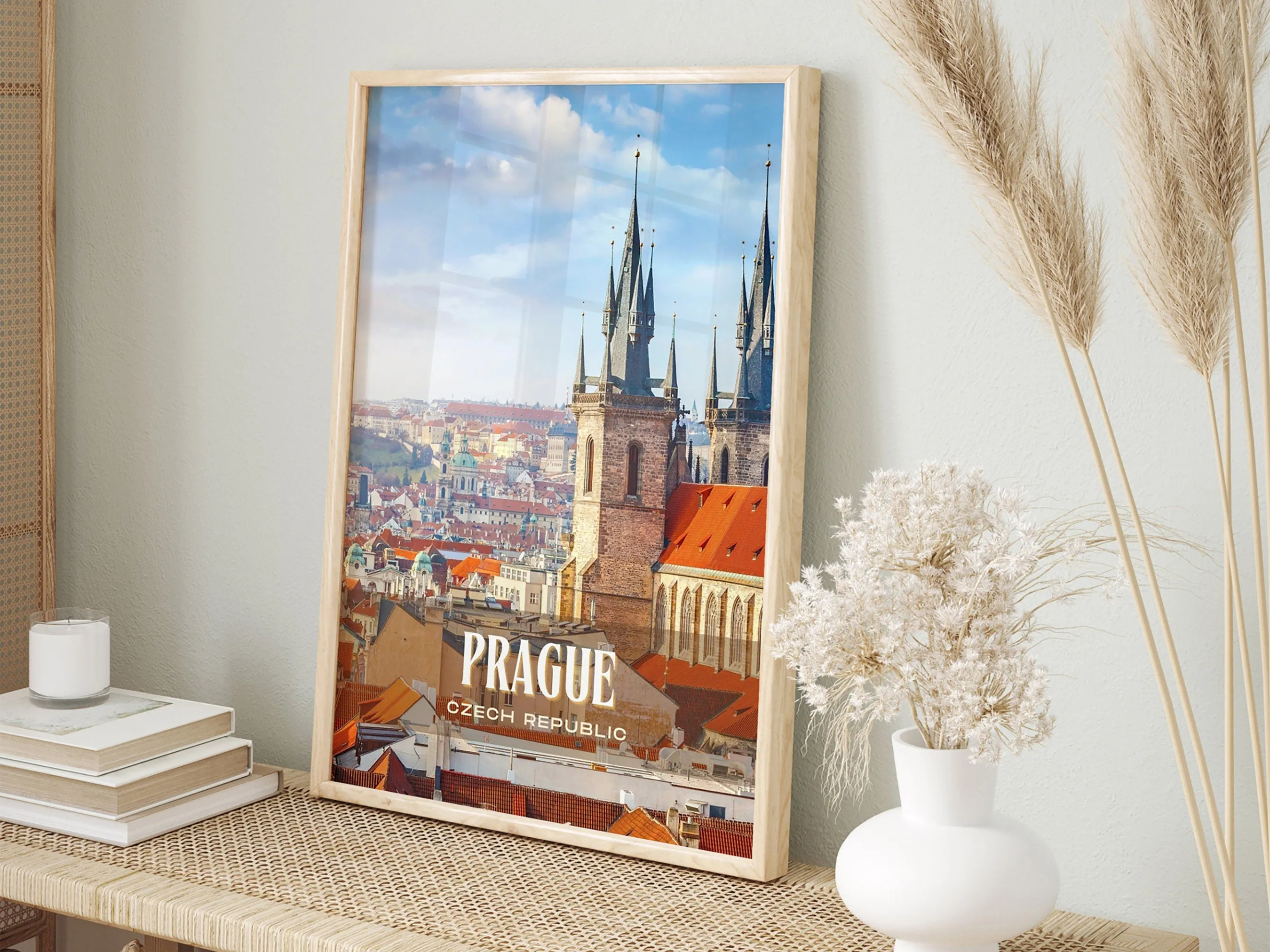 Prague Retro Wall Art, Czech Republic