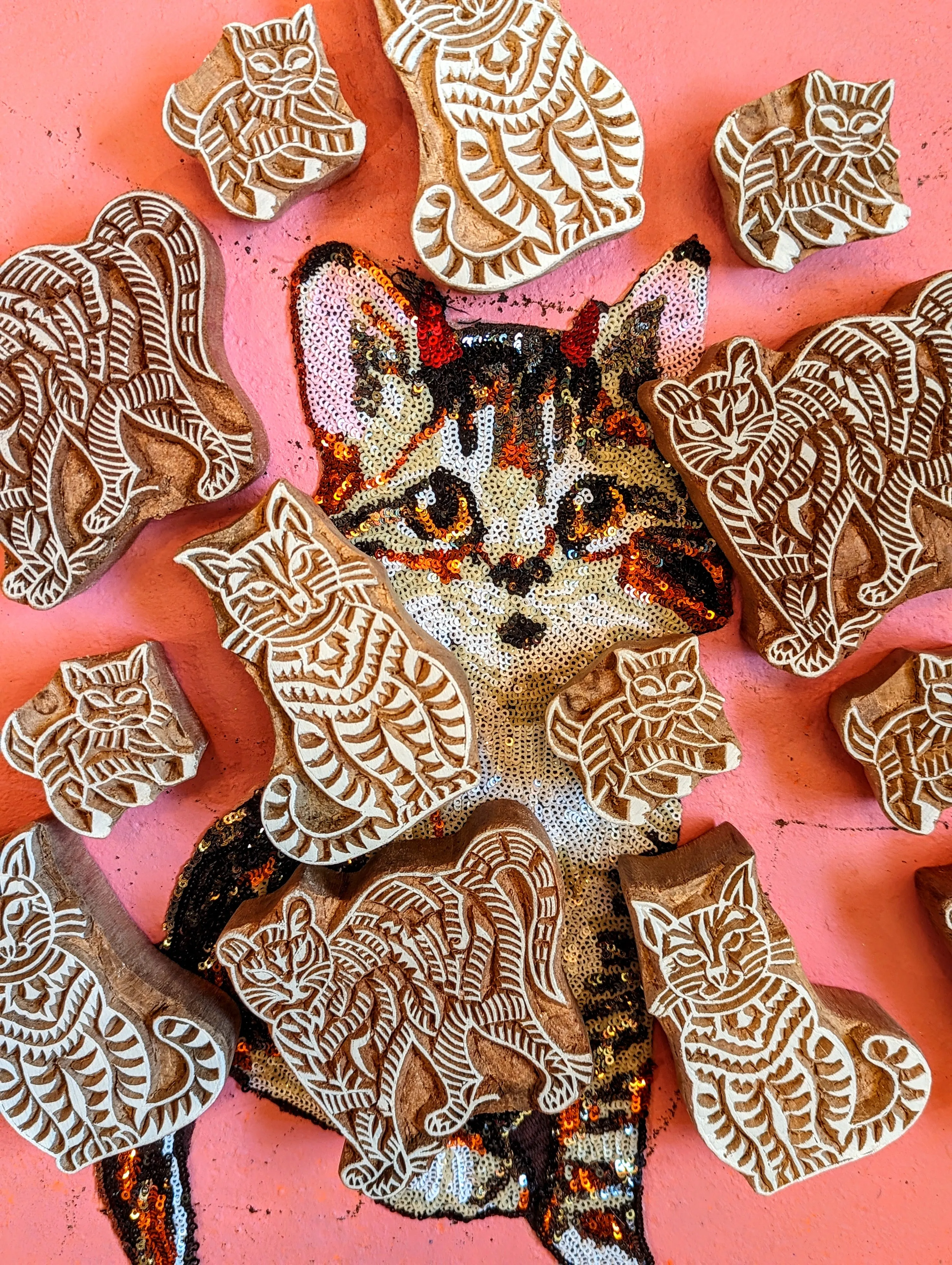 Pussy cat wood blocks