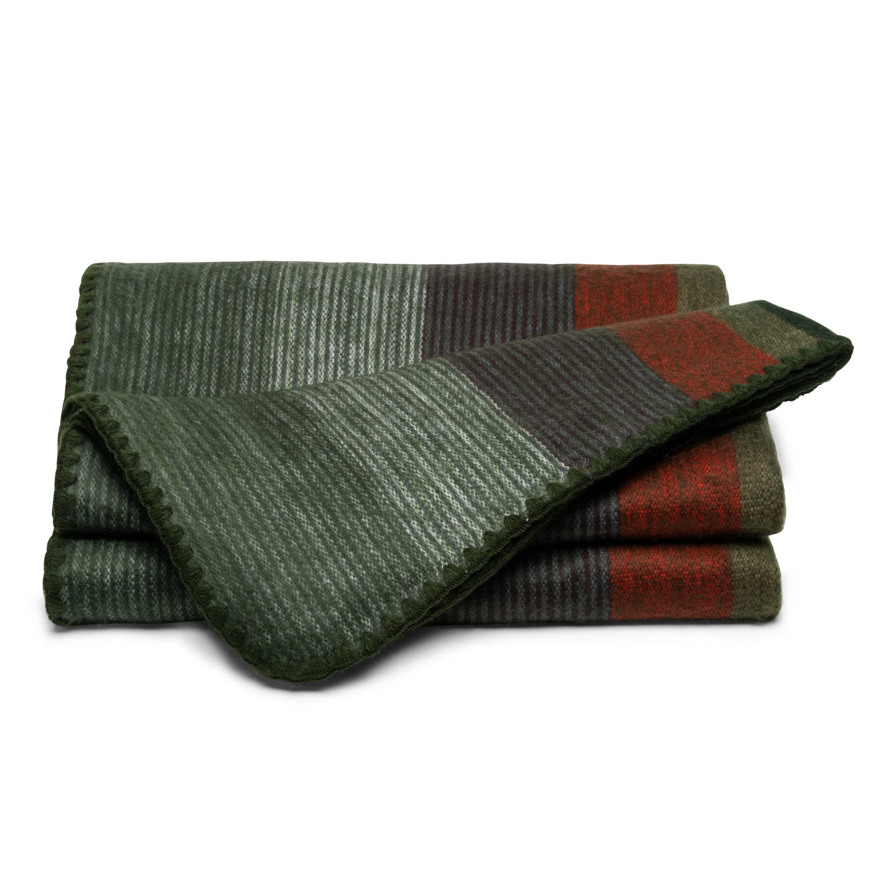 QISU Sea Foam Volcano Stripe Alpaca Throw Blanket – Vibrant Artisan Christmas Gift