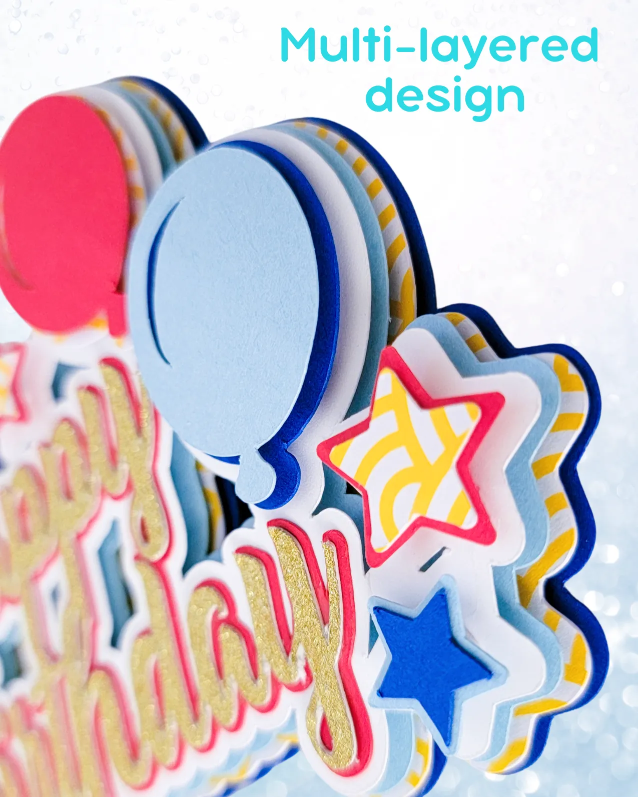 "Happy Birthday" Cake Topper - Primary colors