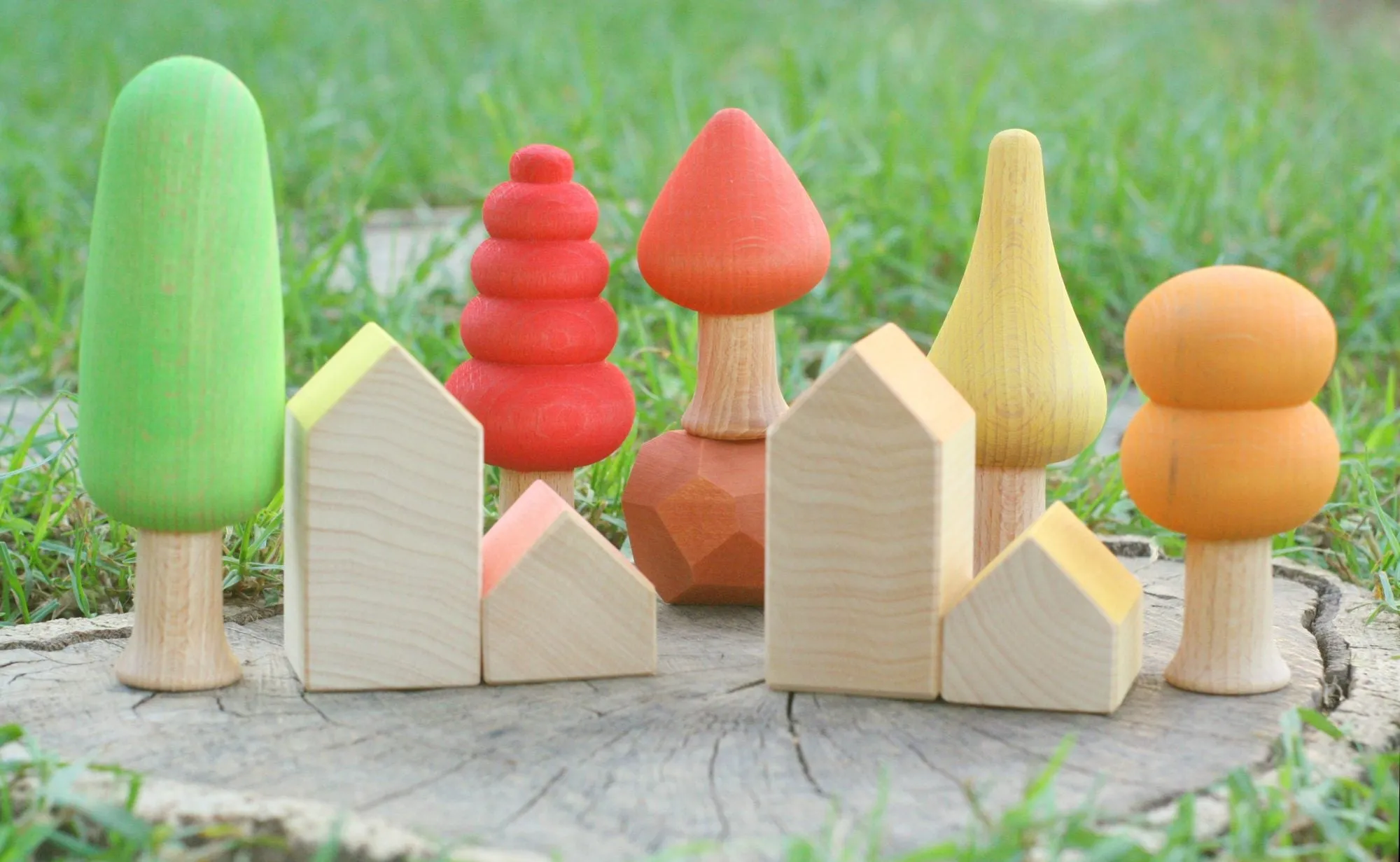 Rainbow Houses - Set of 7