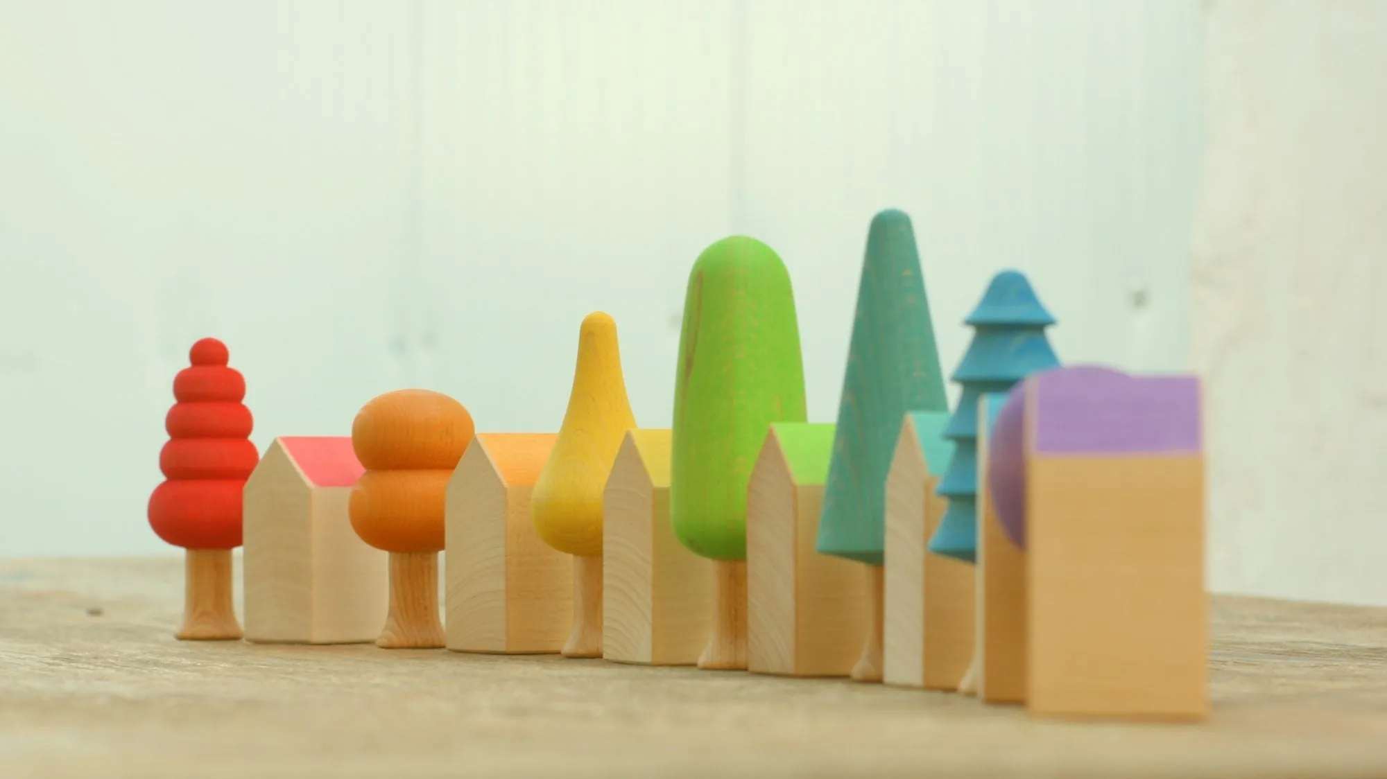 Rainbow Houses - Set of 7