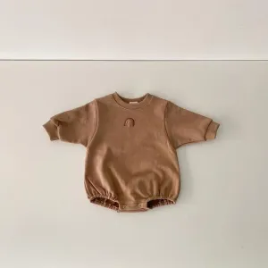 Rainbow winter romper | chocolate