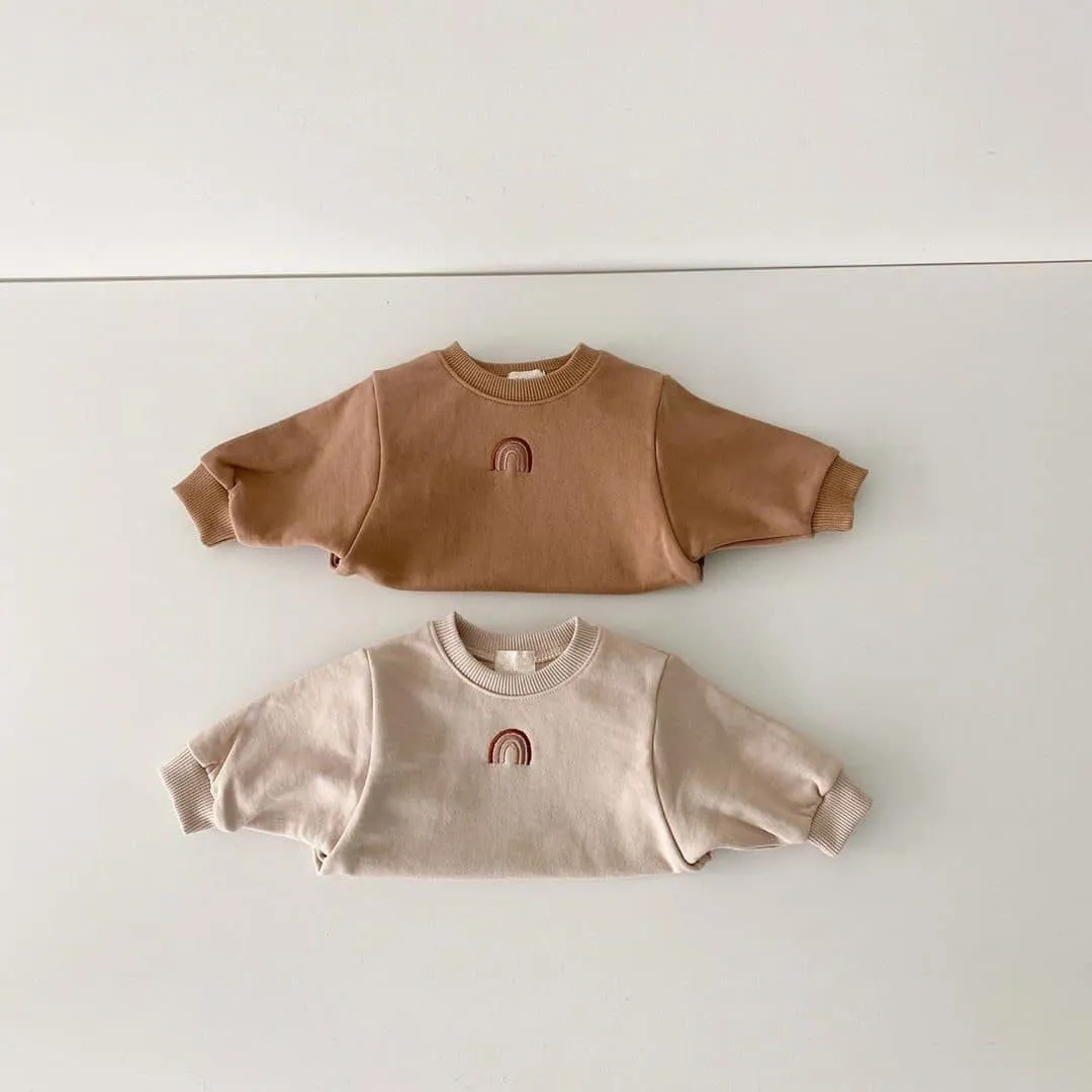 Rainbow winter romper | chocolate