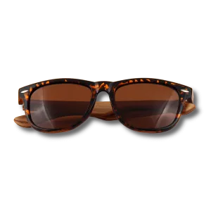 Real Zebra Wood Tortoise Frame Wanderer Sunglasses by WUDN