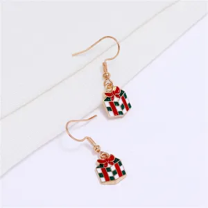 Red & White Gift Box Drop Earrings