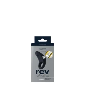 Rev Rechargeable Vibrating C-Ring Black: Drive Your Pleasure to New Heights