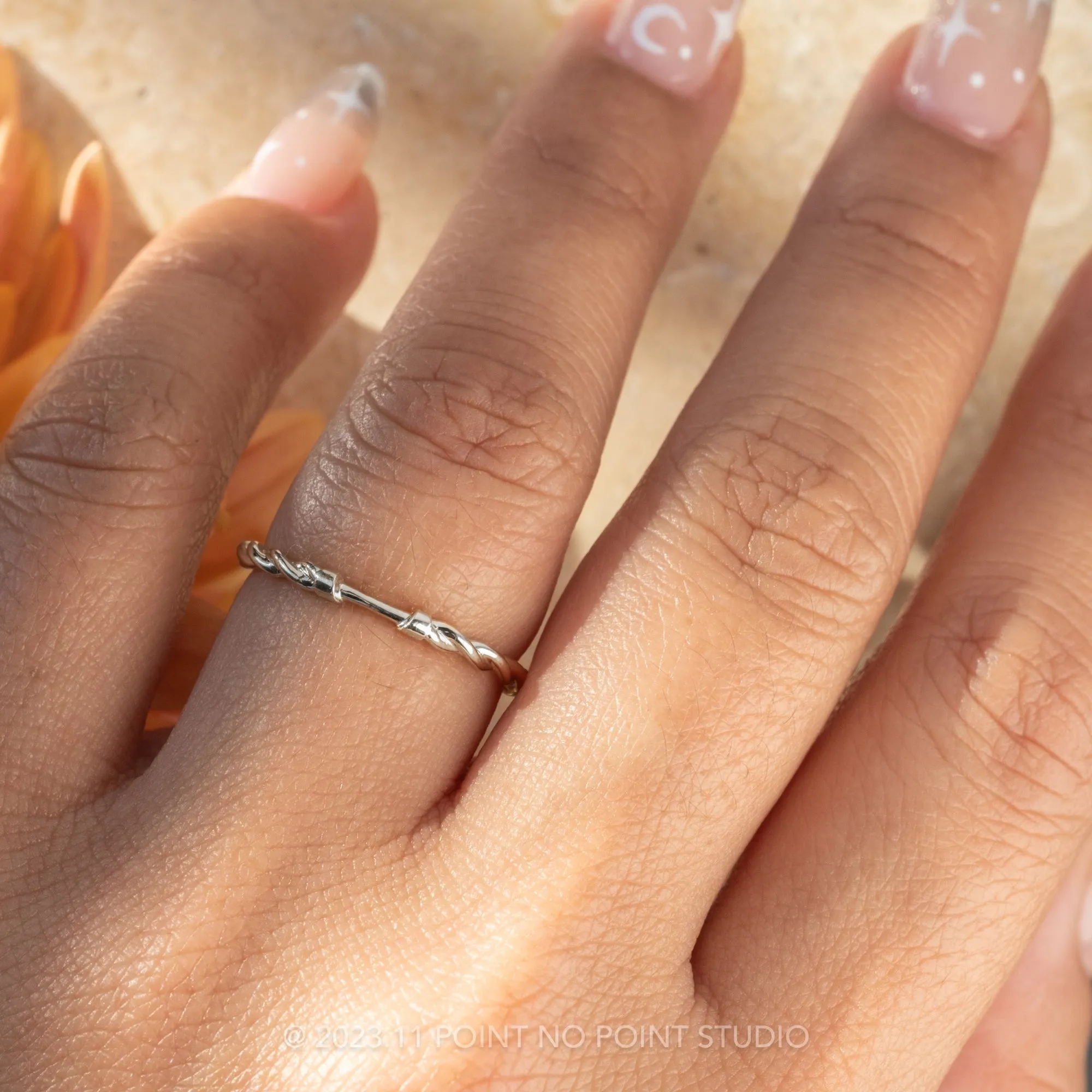 Rope Cuff Wedding Band, Platinum