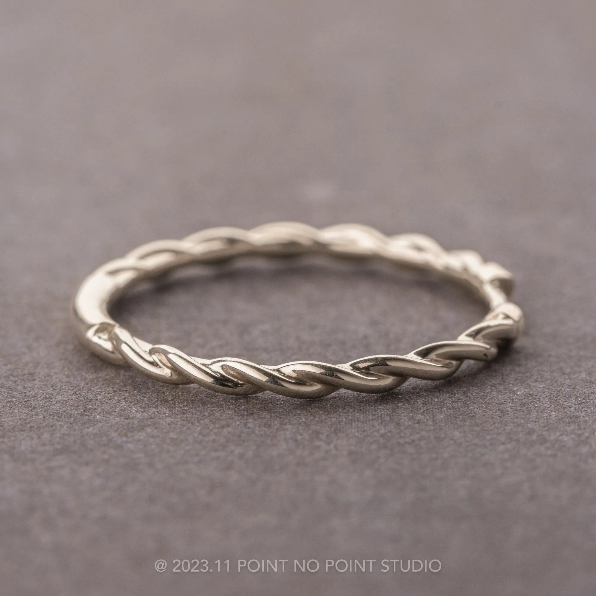 Rope Cuff Wedding Band, Platinum