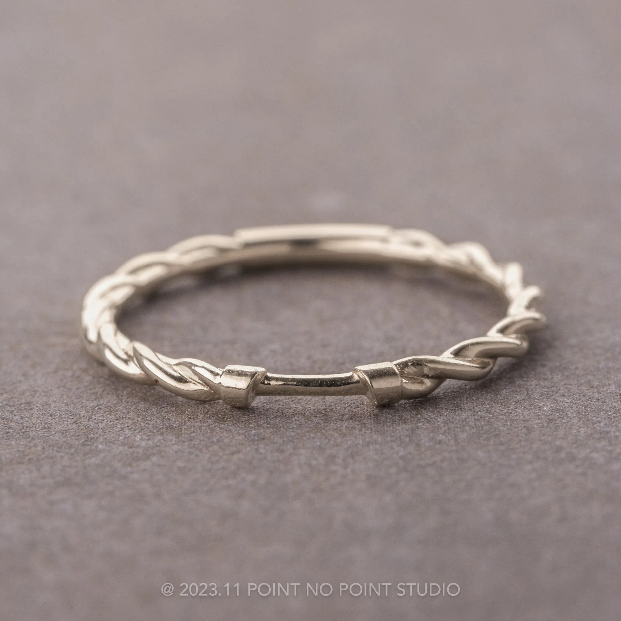 Rope Cuff Wedding Band, Platinum