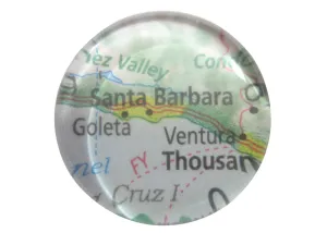 Santa Barbara California Map Pendant Magnet