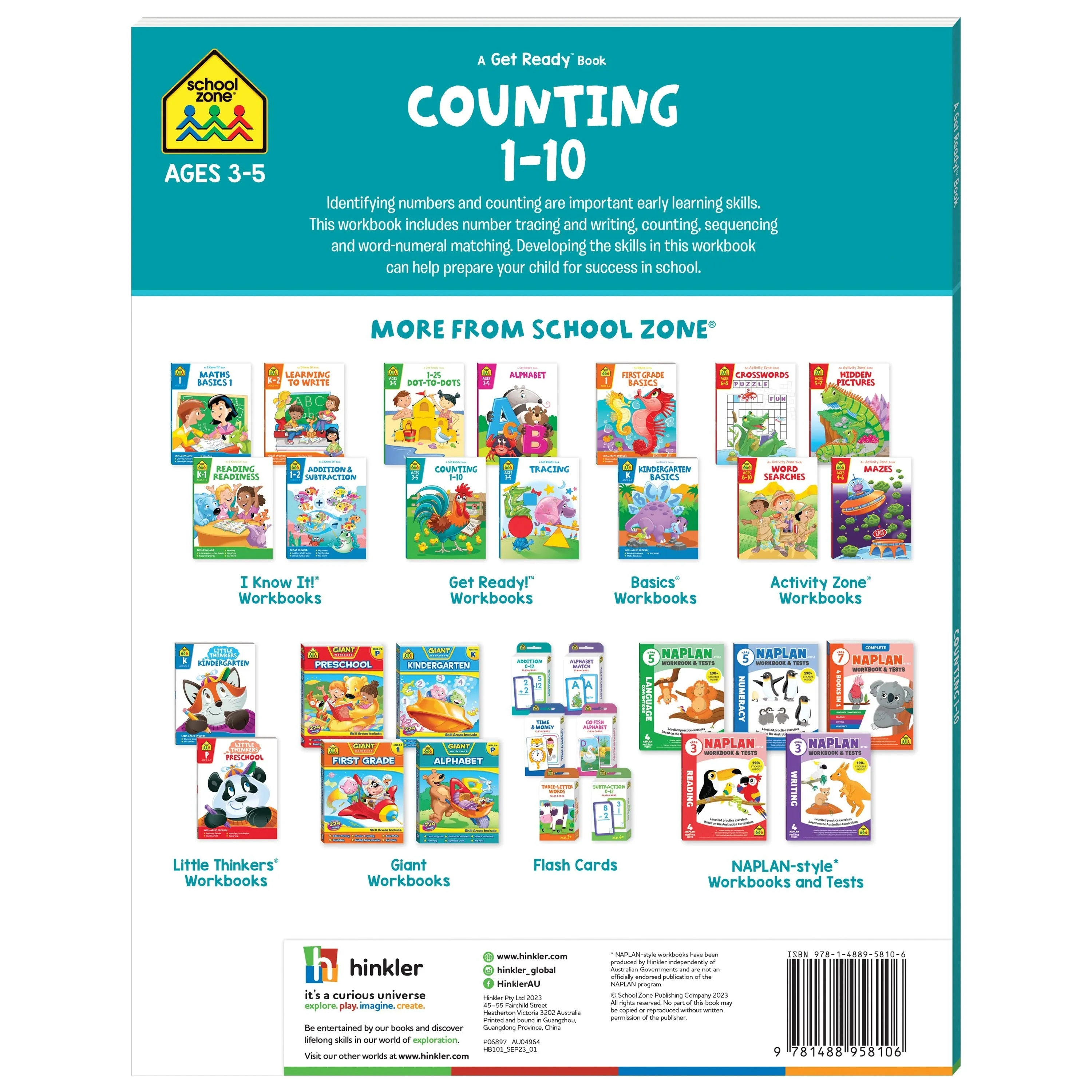 School Zone Get Ready Counting 1-10