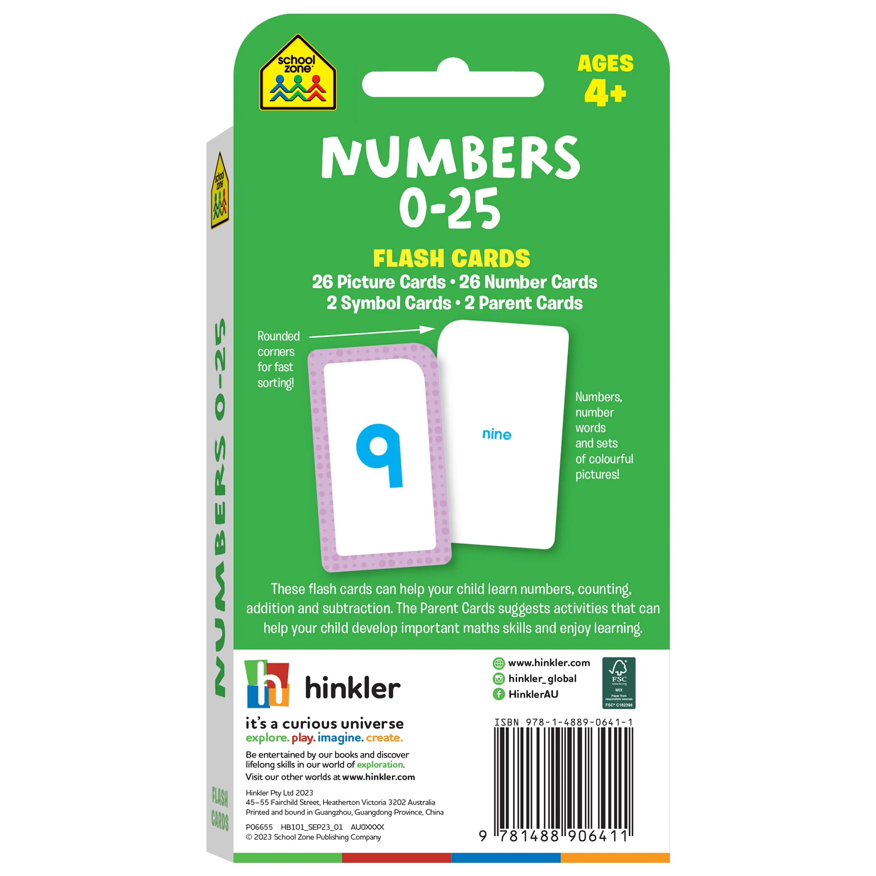 School Zone Numbers 0-25 Flash Cards