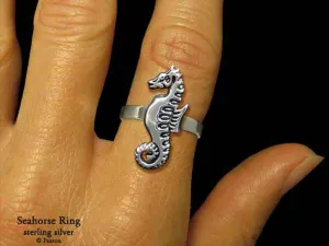 Seahorse Ring Sterling Silver