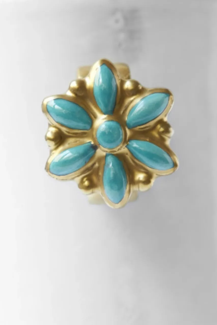 Serena Blue Flower Ring Cup