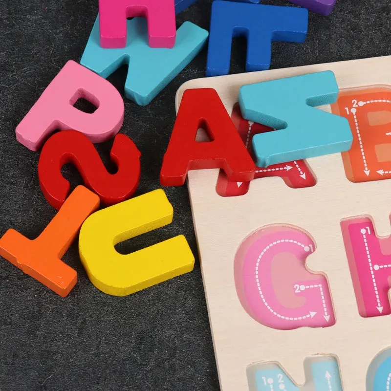 Set 2 Montessori Alphabet Puzzle Board, Laser Cut for Educational Wooden Toy, Wooden Animals Puzzle Laser Cut, Wooden Alphabet Set, Wood math game, Shape sorter toy, Toddler gift, Kids Christmas gift C163