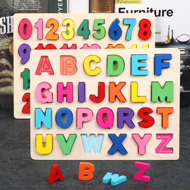 Set 2 Montessori Alphabet Puzzle Board, Laser Cut for Educational Wooden Toy, Wooden Animals Puzzle Laser Cut, Wooden Alphabet Set, Wood math game, Shape sorter toy, Toddler gift, Kids Christmas gift C163