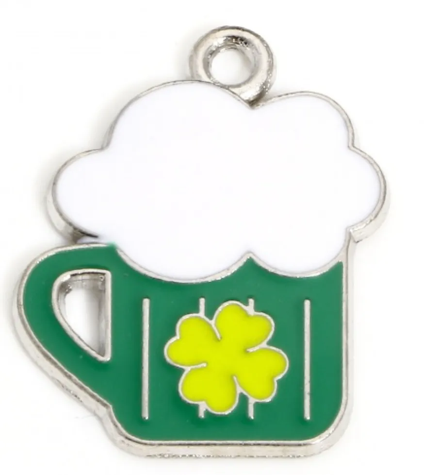 Shamrock Beer Mug Earrings