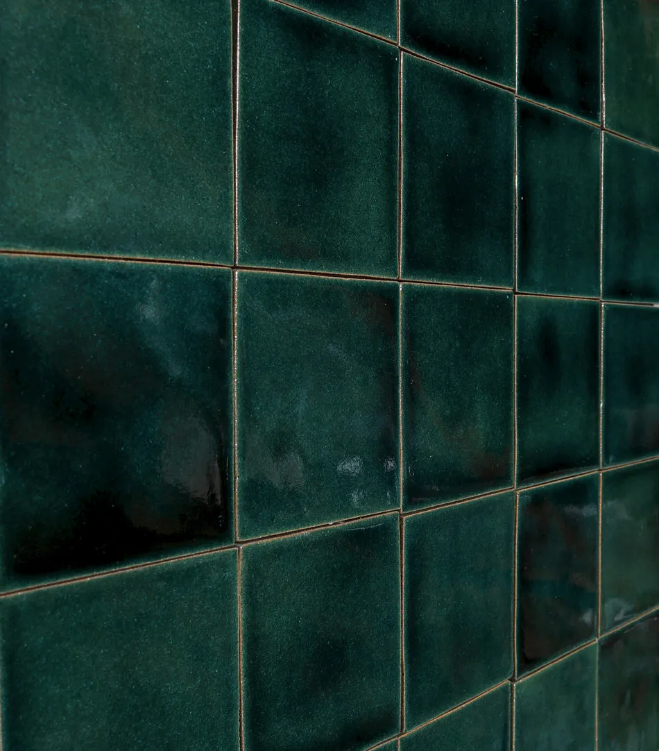 Siena Ceramic Solid Tile: Deep Emerald Gloss