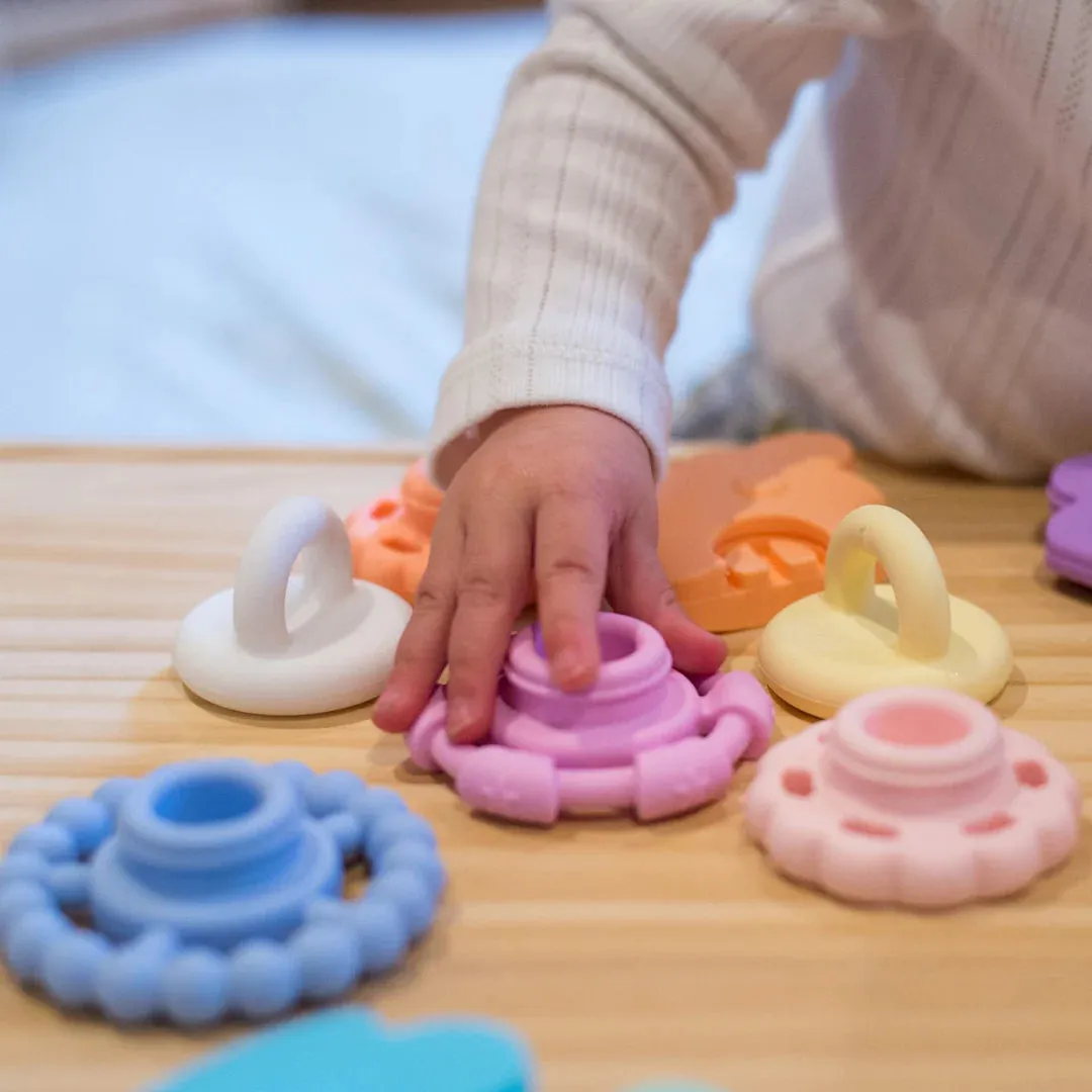 Silicone Stacker & Teether Toy - 0  (9 styles)
